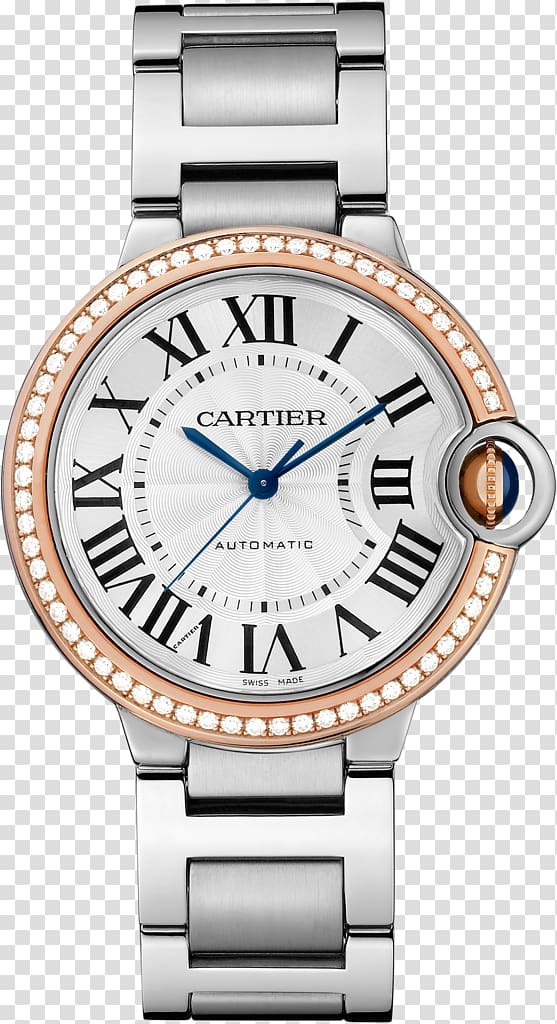 Cartier Ballon Bleu Watch strap Silver, watch transparent background PNG clipart