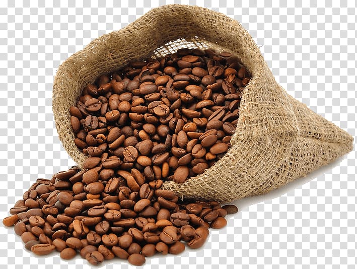 sack of coffee beans, Coffee Beans Bag Side Open transparent background PNG clipart