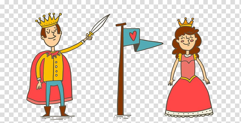 Cartoon Illustration, Cartoon prince and princess transparent background PNG clipart