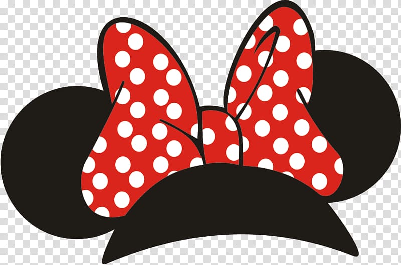 Red And White Polka Dot Minnie Mouse Ribbon Illustration