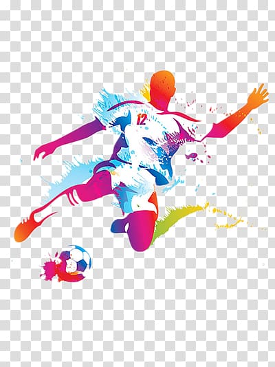 Soccer player kicking ball illustration transparent background PNG clipart