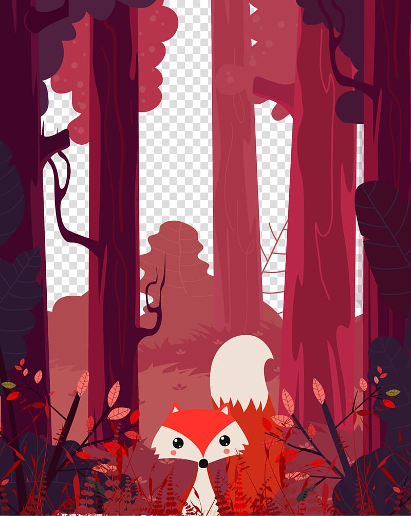 Visual arts Poster Illustration, Jungle Fox transparent background PNG clipart
