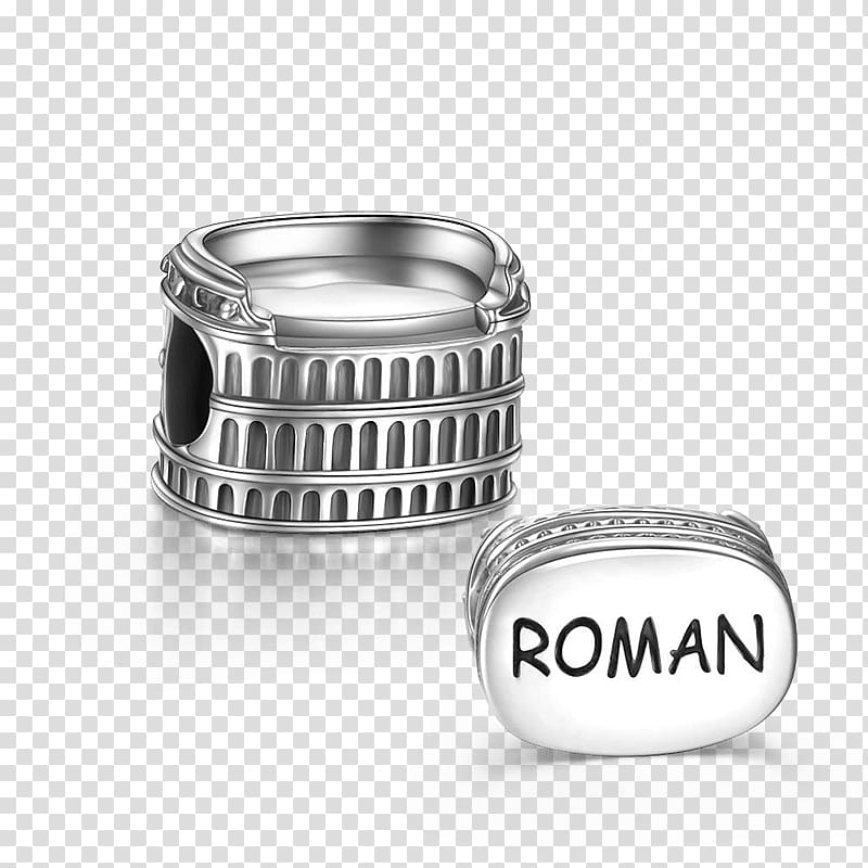 Ring Colosseum Silver Charm bracelet Pandora, triumphal arch transparent background PNG clipart