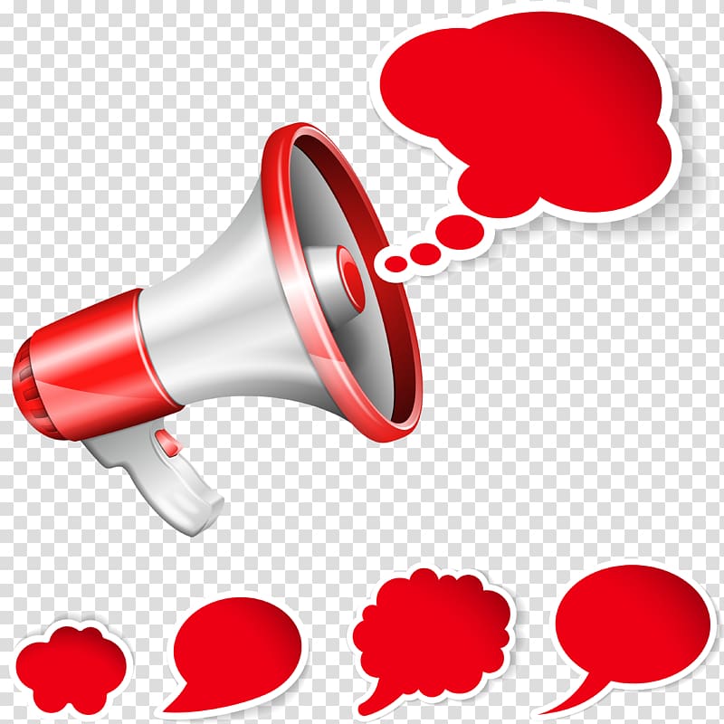 grey and red megaphone , Megaphone , speaker transparent background PNG clipart