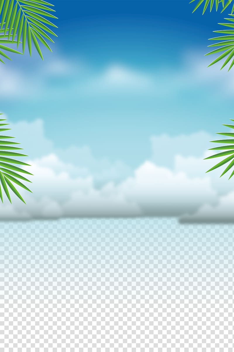 Summer vacation, Swimming training summer background material, white clouds transparent background PNG clipart