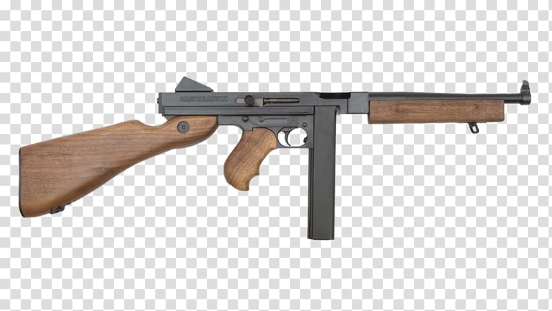 Thompson submachine gun Firearm Open bolt Carbine, weapon transparent background PNG clipart