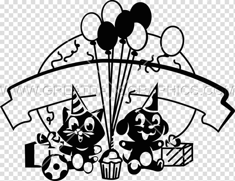 Printed T-shirt Vinyl cutter Line art , Birthday Dog transparent background PNG clipart