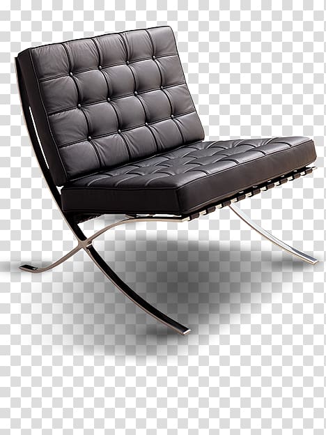 Barcelona chair Fauteuil Furniture Club chair, Barcelona Chair transparent background PNG clipart