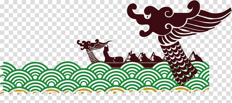 Zongzi Dragon Boat Festival u7aefu5348, Dragon Boat Wavy Pattern transparent background PNG clipart