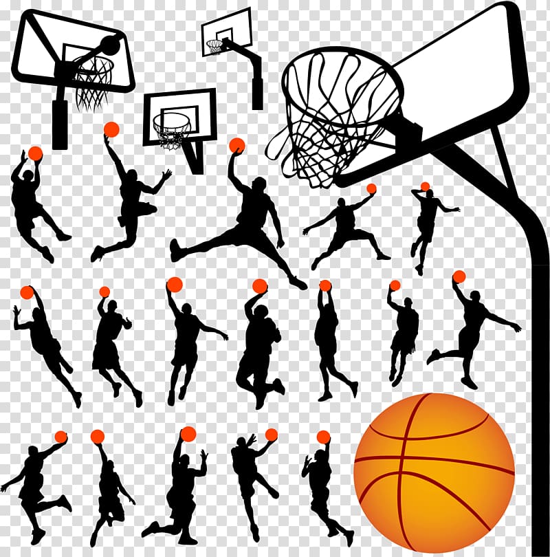 basketball players and basketball hoop illustration, Basketball Backboard Euclidean , basketball transparent background PNG clipart