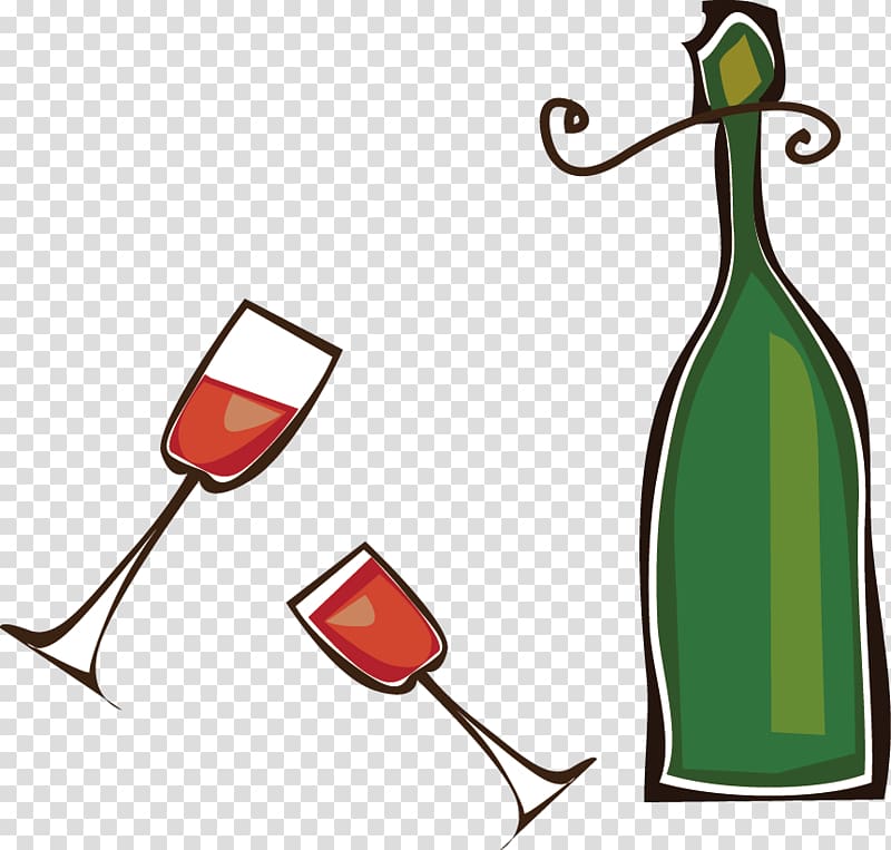 Red Wine Glass bottle , Two glasses of red wine transparent background PNG clipart