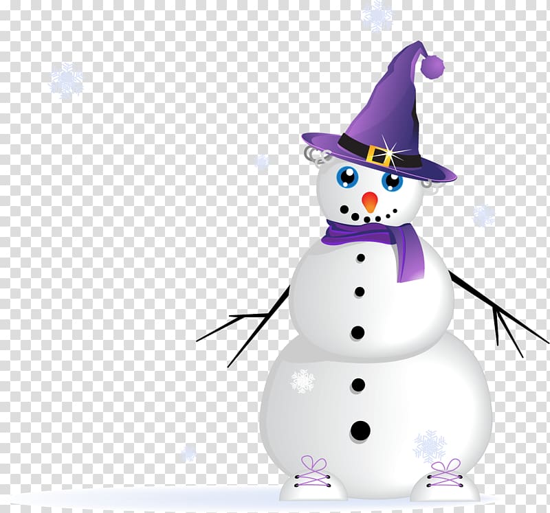 Snowman Christmas, Purple pointy hat Snowman creative transparent background PNG clipart