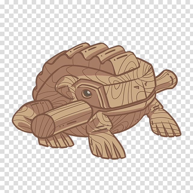 Wood Tortoise, Hand-painted wood Animals transparent background PNG clipart