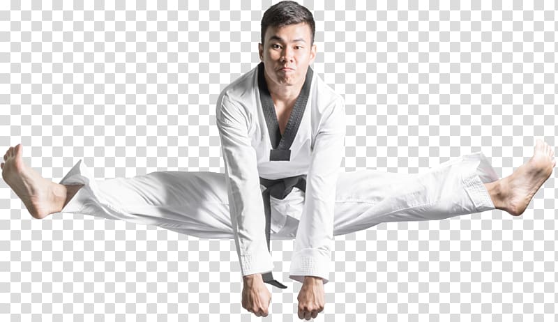 Karate Dobok Flying kick Taekwondo, karate transparent background PNG clipart