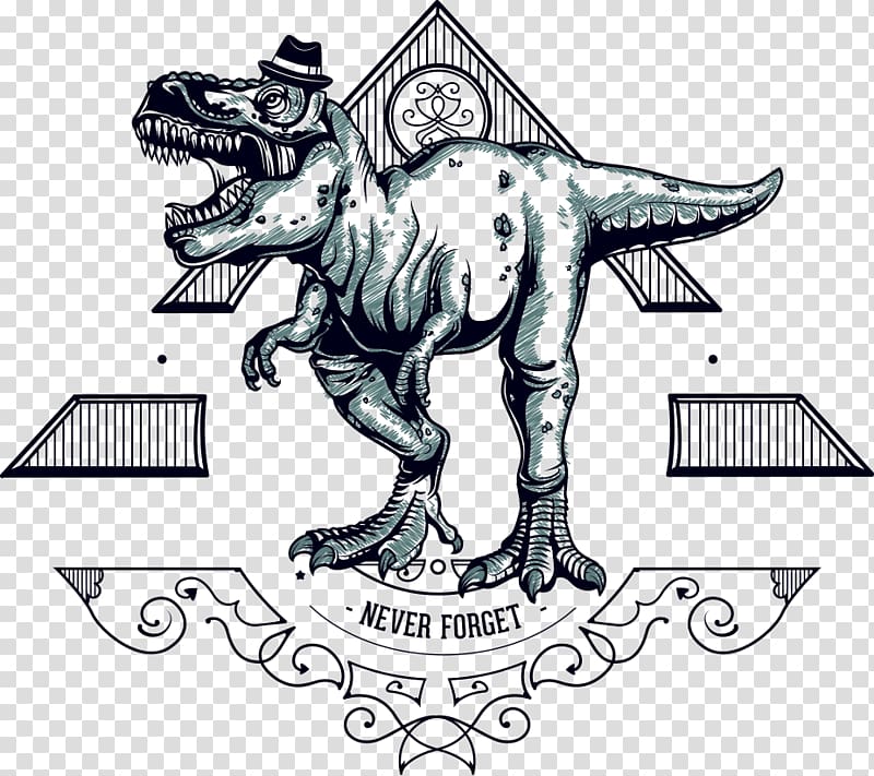 dinosaur illustration, Printed T-shirt Hoodie Clothing, Dinosaur prints transparent background PNG clipart