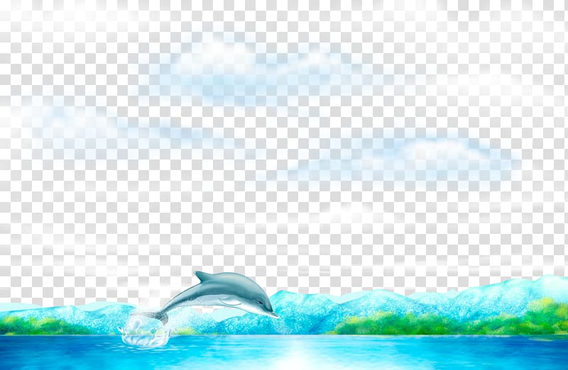 Dolphin Blue Cartoon , Blue ocean dolphin jumping transparent background PNG clipart
