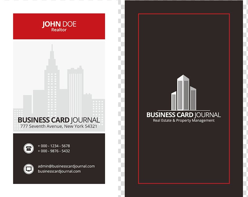 Business card Visiting card Template, Vertical version of the card transparent background PNG clipart