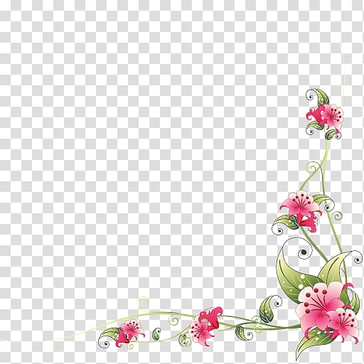corner flowers transparent background PNG clipart