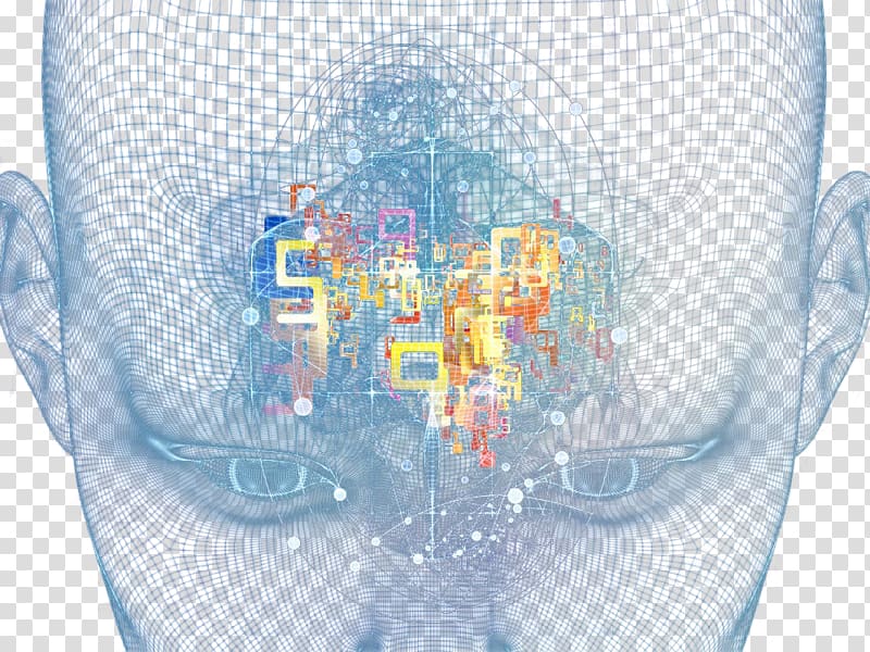 Plastic Glass Blue, Blue Brain model transparent background PNG clipart