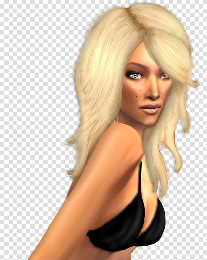 Blond The Sims 3 Hair coloring Bangs, hair transparent background PNG clipart