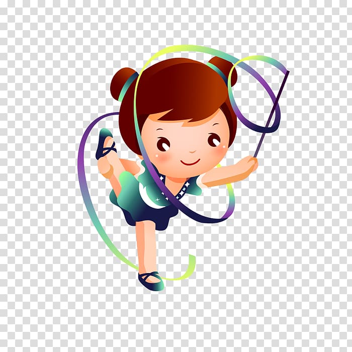 Rhythmic gymnastics Ribbon , Cartoon doll transparent background PNG clipart