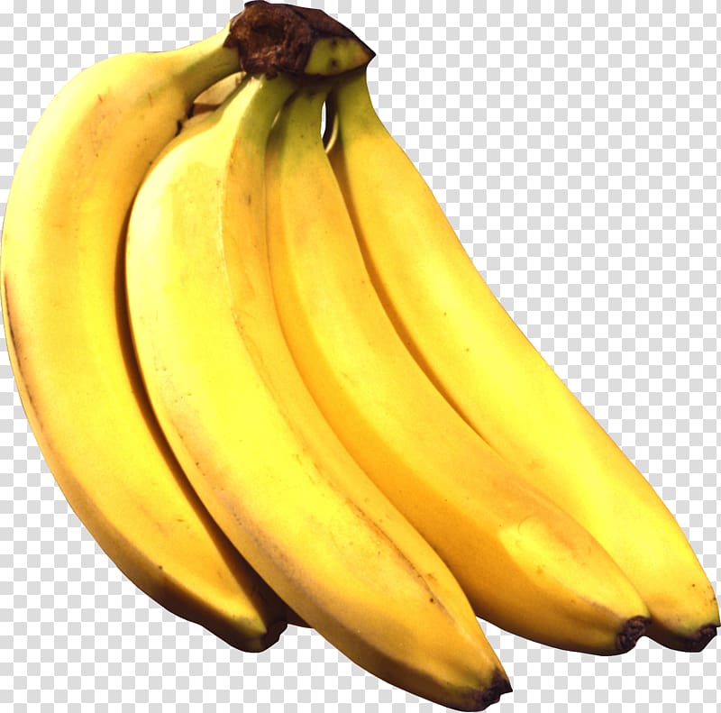 ripe bananas, Four Bananas transparent background PNG clipart