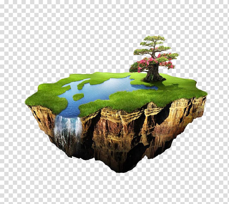floating in the air on the island transparent background PNG clipart