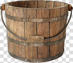 Wooden Bucket with Handle transparent background PNG clipart thumbnail