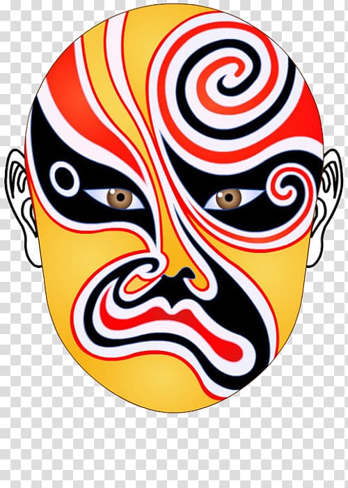 Beijing Budaya Tionghoa Peking opera Mask, Vivid Facebook transparent background PNG clipart