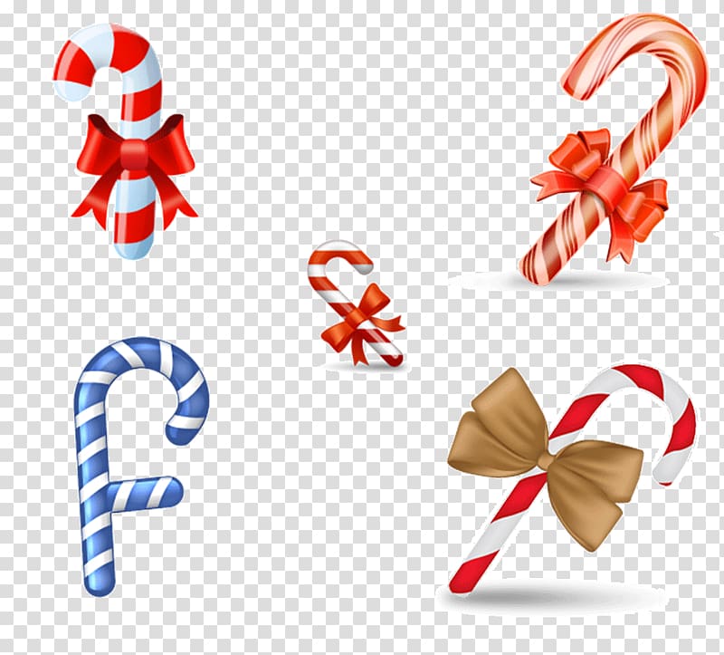 Candy cane Christmas Icon, Christmas candy cane creative set transparent background PNG clipart