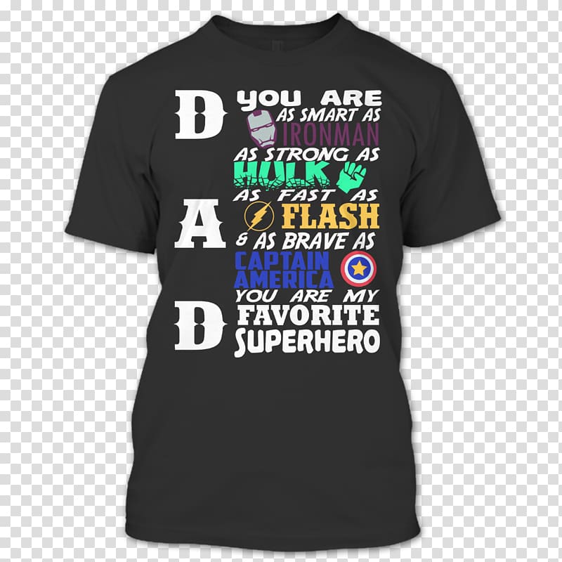 T-shirt Top Sleeve Blouse Active Shirt, father superhero transparent background PNG clipart