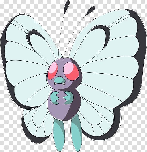 Pokxe9mon Red and Blue Ash Ketchum Pachirisu, butterfly transparent background PNG clipart