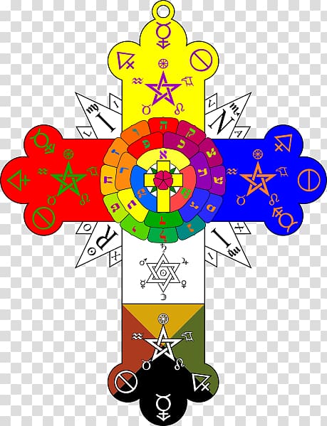 Rose Cross Lamen Hermetic Order of the Golden Dawn Rosicrucianism Christian cross, christian cross transparent background PNG clipart