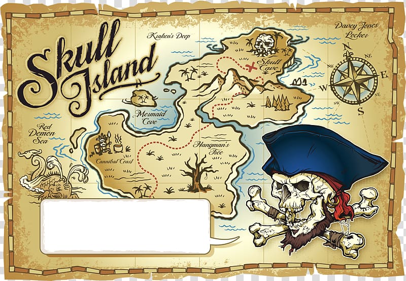 Skull Island Treasure Map Piracy Pirate Drawing Transparent