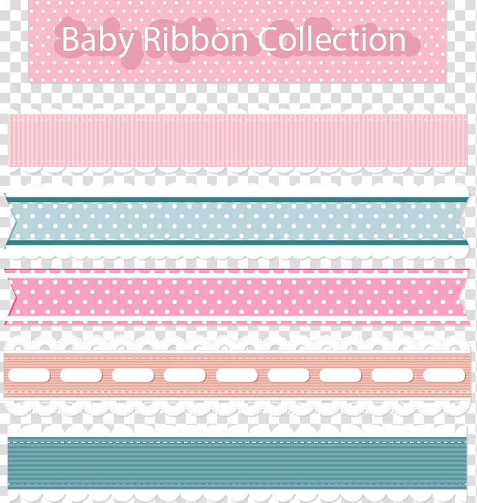 baby ribbon collection, Paper Ribbon Pink Lace, Pink lace border transparent background PNG clipart