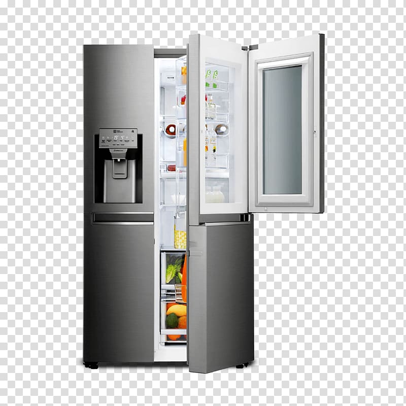 Refrigerator Freezers LG GSX961NSAZ Auto-defrost Ice Makers, refrigerator transparent background PNG clipart