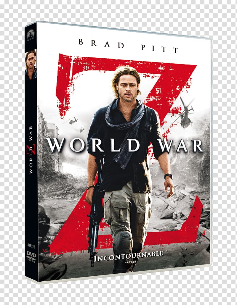 Gerry Lane DVD World War Z Blu-ray disc Film, World War Z transparent background PNG clipart