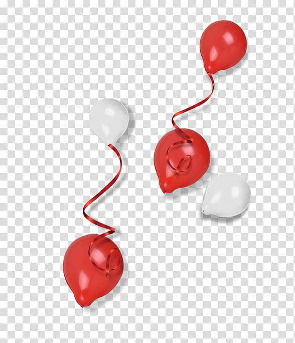 Red White Balloon, Balloons float transparent background PNG clipart