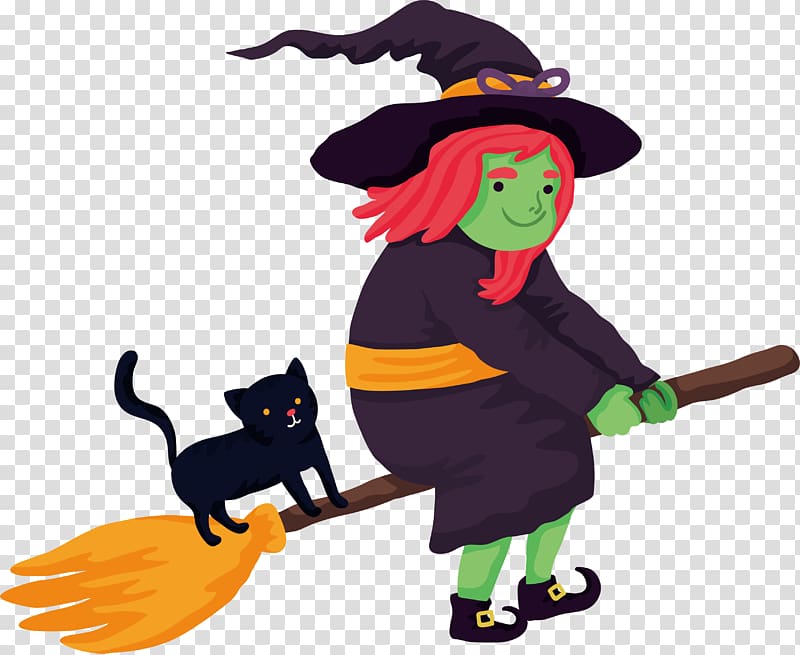 Broom Boszorkxe1ny , Halloween Witch transparent background PNG clipart