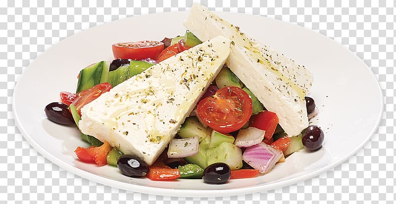 Greek salad Fattoush Restaurant Feta, grilled Salmon transparent background PNG clipart