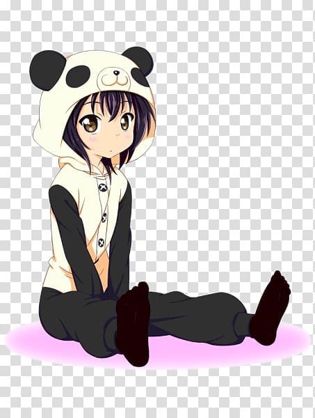 Giant panda Anime Drawing , Anime transparent background PNG clipart