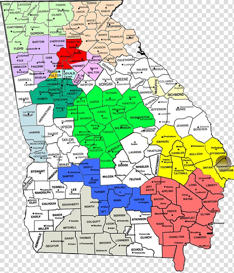 Atlanta metropolitan area Map Subregion, map transparent background PNG clipart