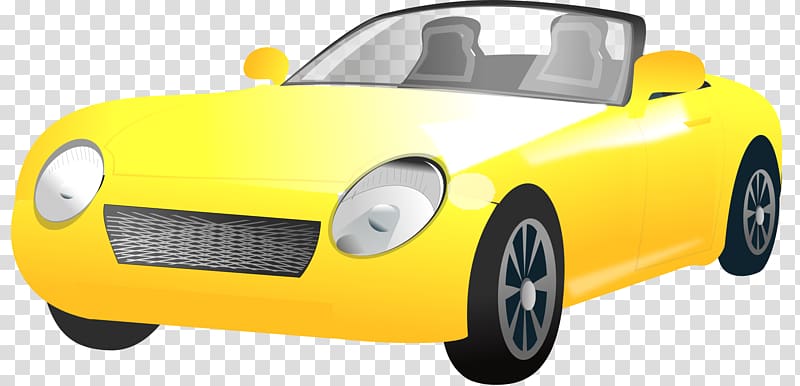 Sports car Cartoon , Yellow cartoon car transparent background PNG clipart