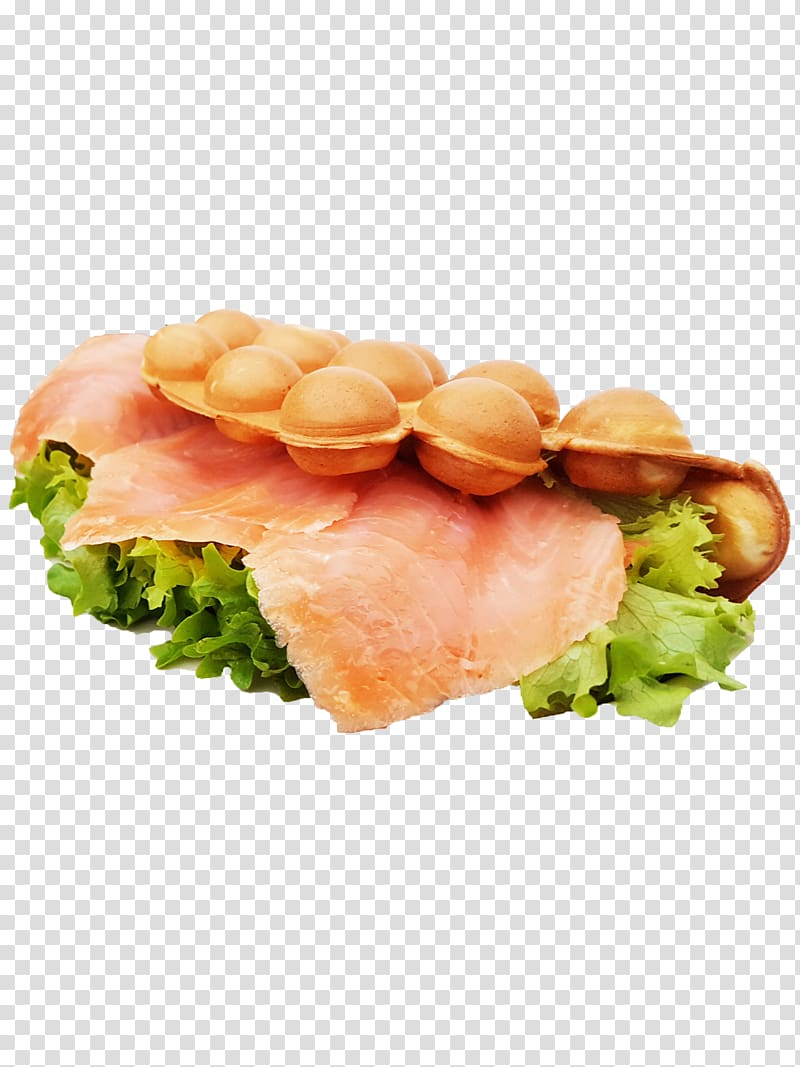 Smoked salmon Ham and cheese sandwich Egg waffle, waffle transparent background PNG clipart