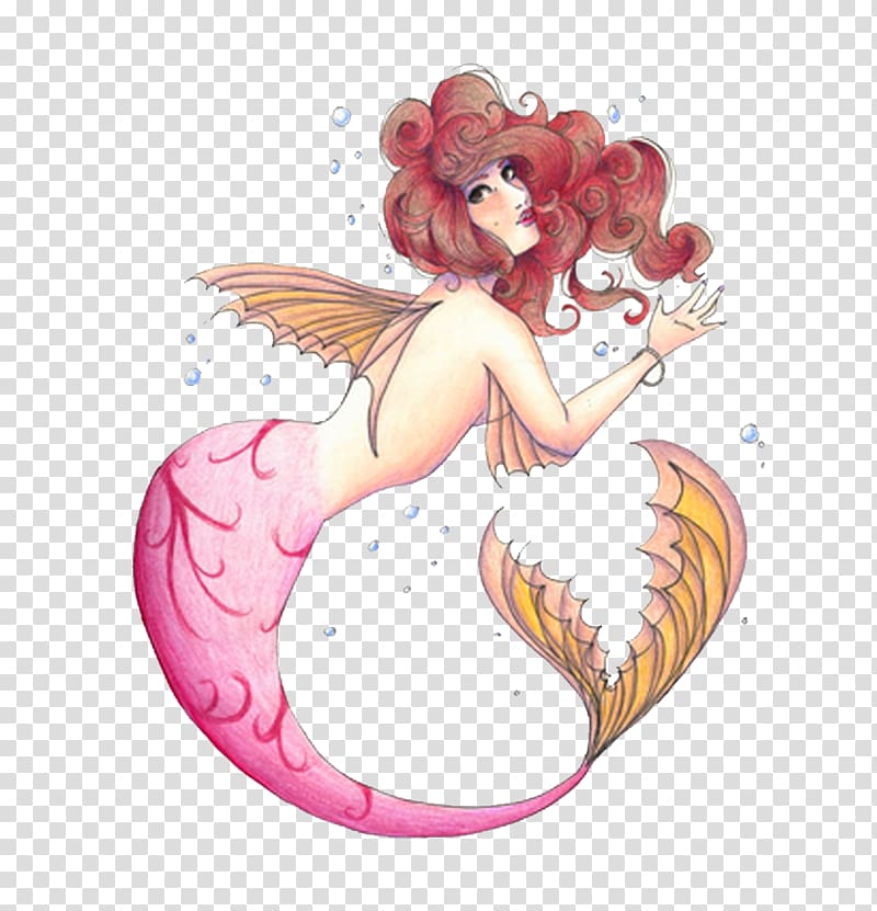 Mermaid Cartoon Pin-up girl Fairy Illustration, Cartoon mermaid material transparent background PNG clipart