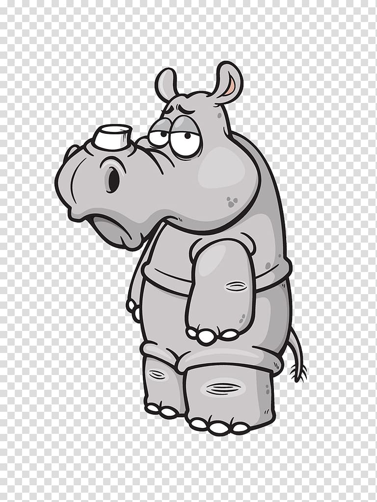 Rhinoceros Cartoon , hippo transparent background PNG clipart