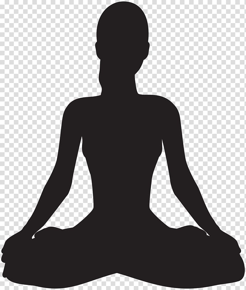 silhouette of woman, Meditation Silhouette , Meditating Silhouette transparent background PNG clipart