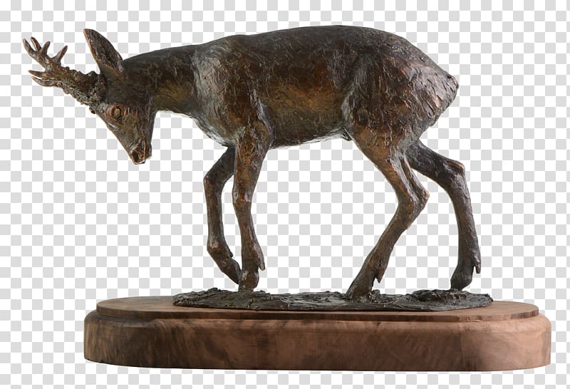 Bronze sculpture Deer Statue, Antler transparent background PNG clipart