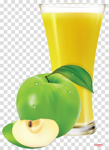 green apple fruit and glass of juice illustration, Sugarcane juice Orange juice Apple juice Tomato juice, juice transparent background PNG clipart