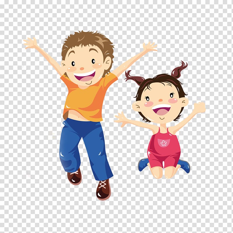 boy and girl jumping , Student Lafayette High School Learning After-school activity, Cartoon doll transparent background PNG clipart